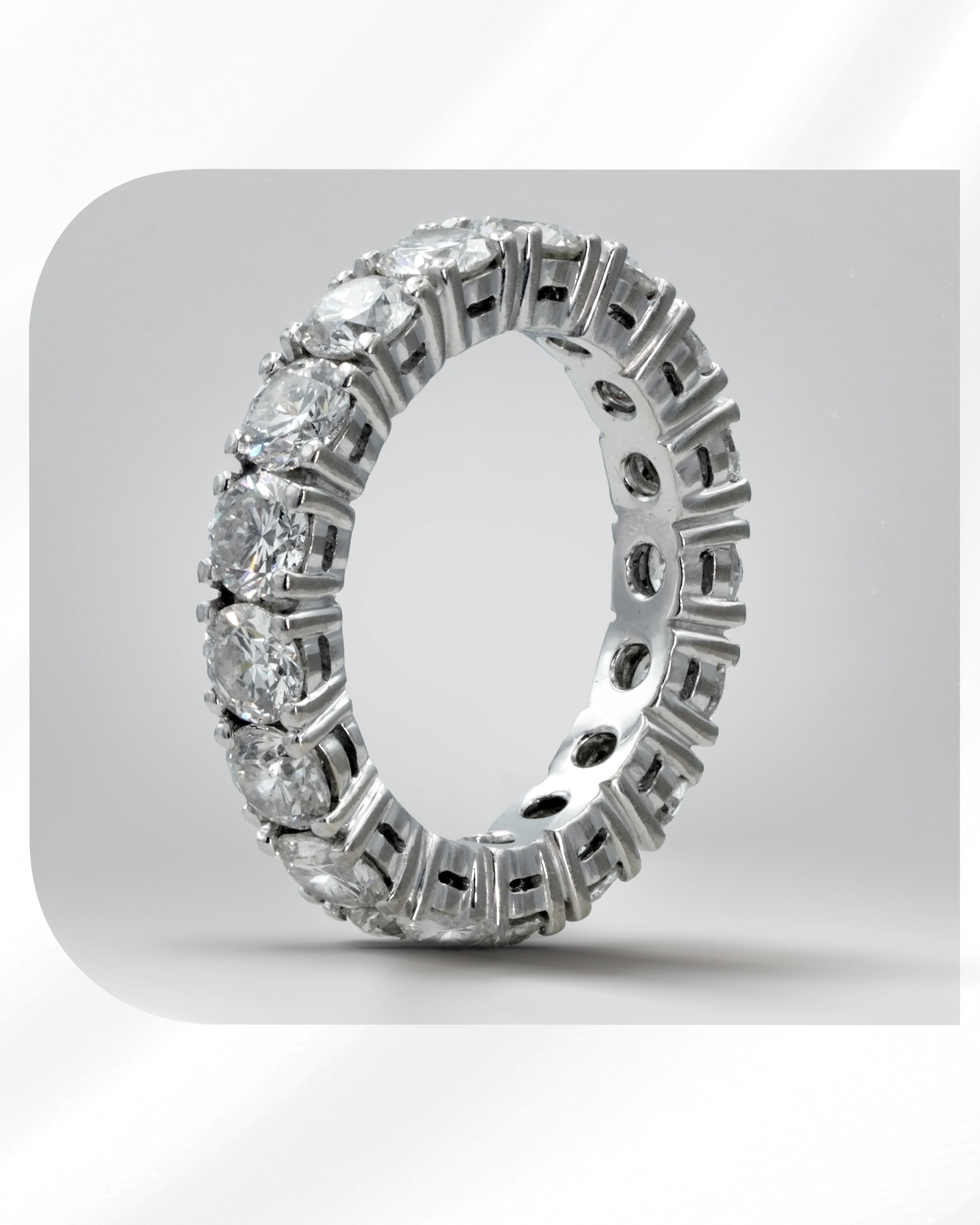 Full diamond eternity ring, set on 18k white gold