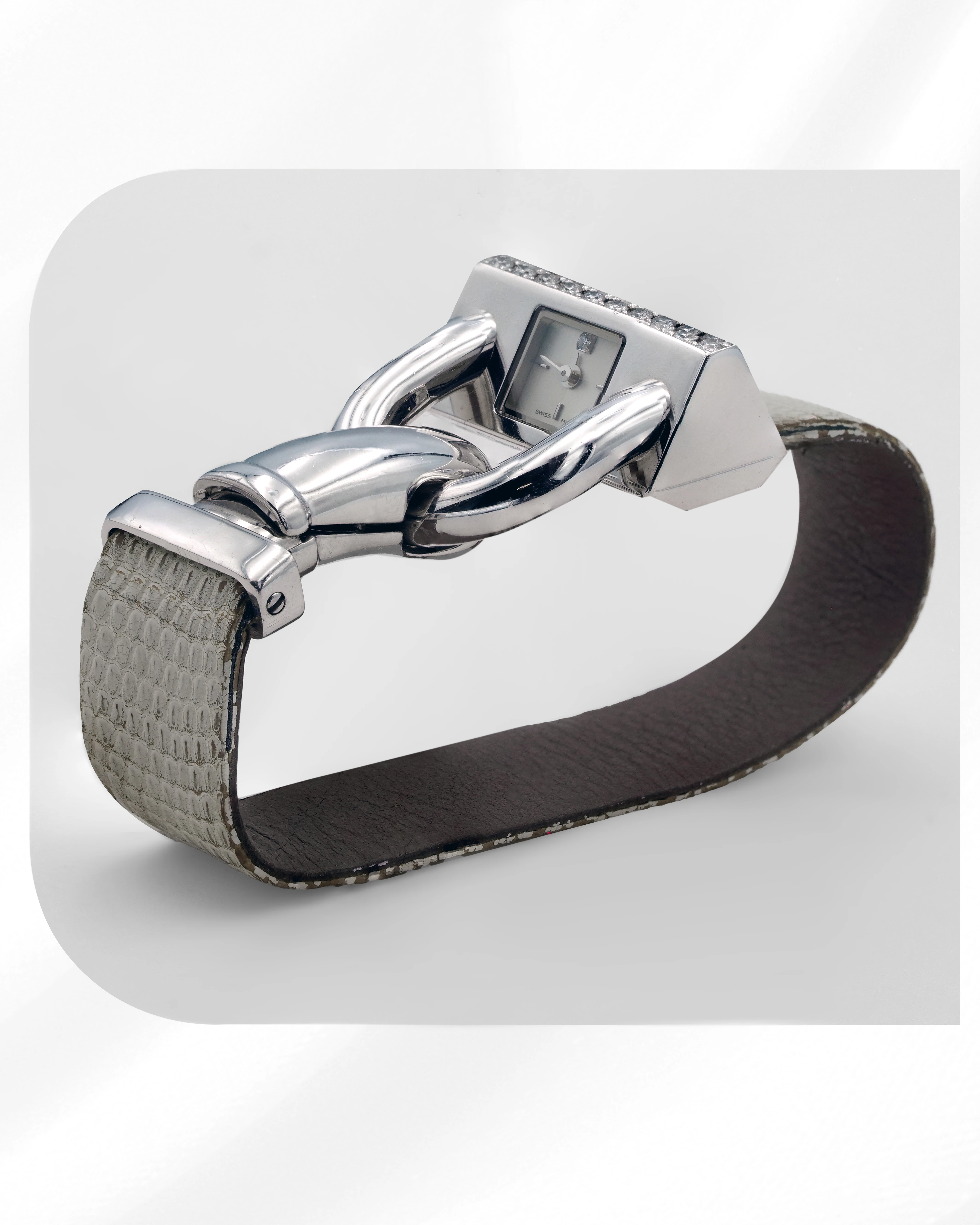 Vintage diamond wristwatch in 18k white gold by VCA